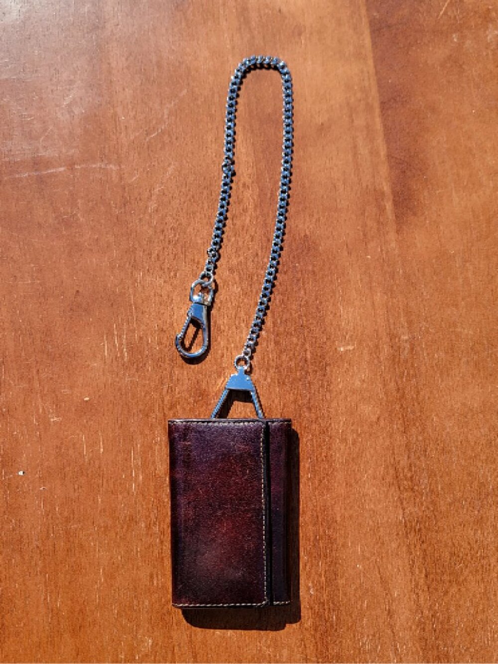 ❝ Bosca stained leather key wallet on a chain ❞ - Picture 2 of 3